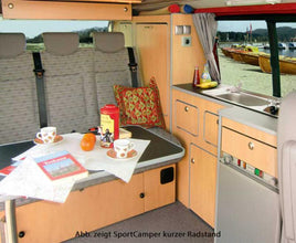 Reimo Furniture Unit, Pre-Assembled, for VW T5/T6 LWB Sportcamper, Apple Decor, without Appliances