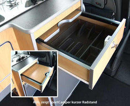 Reimo Furniture Unit, Pre-Assembled, for VW T6/T5 LWB Sportcamper, Apple Decor, with Built-In Appliances - image 2
