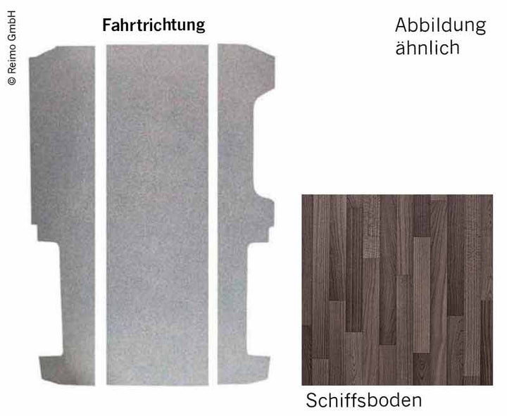 VW T6, VW T5 floor plate, SWB (length approx. 246 cm), rail distance 997 mm