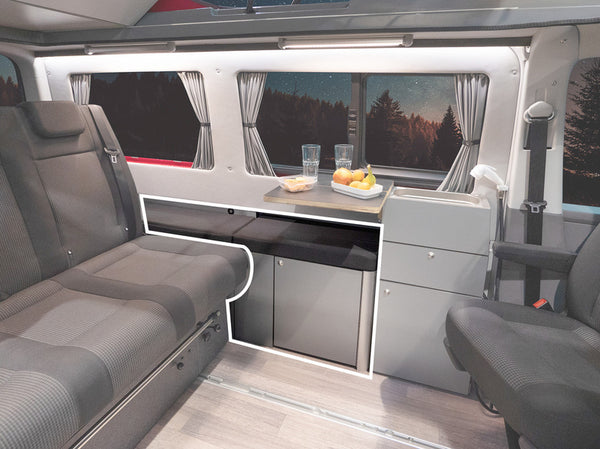 Reimo VW T6, VW T5 storage box, anthracite, incl. upholstery