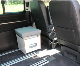 Reimo VW T6, VW T5 Porta Potti box high-gloss white including upholstery (light gray)