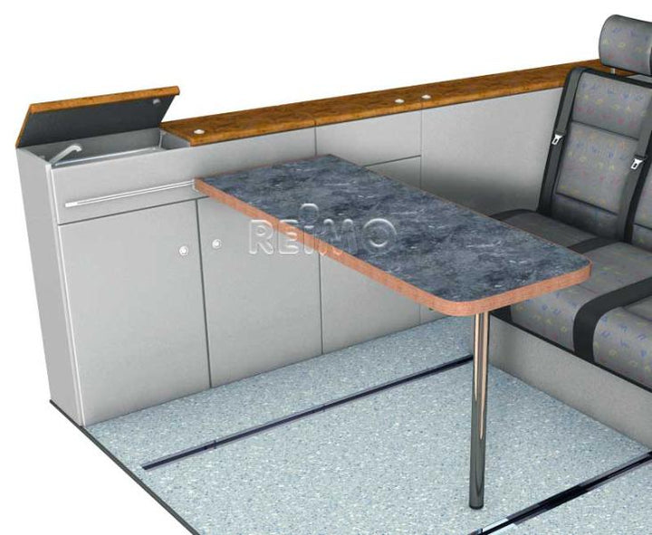 VW T6, VW T5 CityVan LWB furniture module anthracite with silver cover