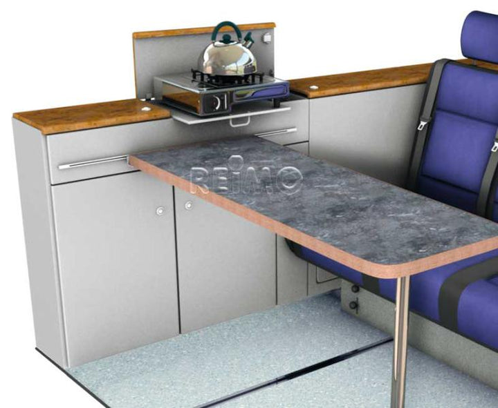 VW T6, VW T5 CityVan SWB furniture module anthracite with silver cover