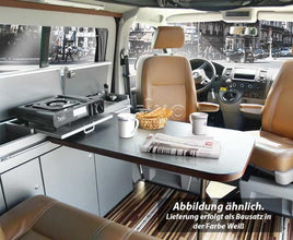 Reimo VW T6, VW T5 CityVan SWB furniture module high-gloss white with silver cover - image 4