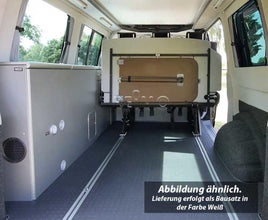 Reimo VW T6, VW T5 CityVan SWB furniture module high-gloss white with silver cover - image 5
