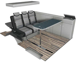 Reimo VW T6, VW T5 CityVan SWB furniture module anthracite with silver cover - image 3