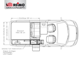 Reimo Table System for VW T6.1/T6/T5 Bike & Surf, Granitto Decor, Kit - image 2