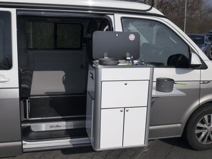 Reimo Flex Kitchen - Removable Kitchen Unit with Built-In Appliances, Matte Black