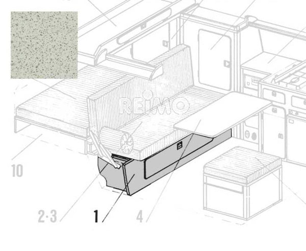 Reimo VW T3 year 1980-1990 folding seat narrow, kit Florida