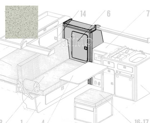 Reimo VW T3 side wardrobe Granitto laminate as kit