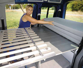 Reimo VW Caddy LWB Active Extendable Slatted Bed with Cushions and Covers - image 2