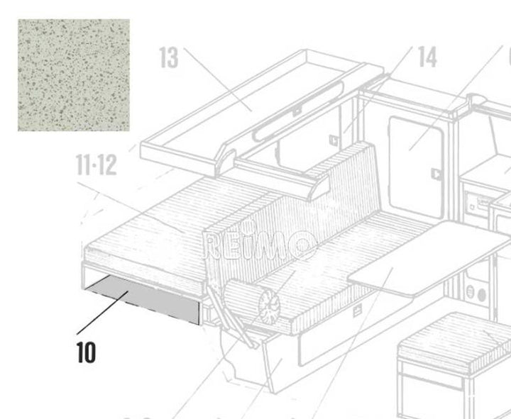 VW T3 engine compartment storage box Granitto laminate as kit