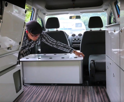 VW Caddy Maxi Camp Storage Box for Extra Luggage, Replaces the Original Bench