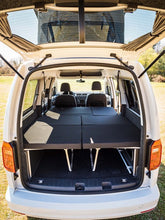 Reimo Rear Bed with Folding Bench Seat for VW Caddy Maxi LWB Weekender, 08/2010 to 08/2020