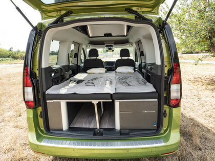 Bed with Folding Bench Seat for VW Caddy LWB (from 5/2020) / Ford Connect LWB (from 2023) - Weekender 2