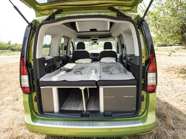 Bed with Folding Bench Seat for VW Caddy LWB (from 5/2020) / Ford Connect LWB (from 2023) - Weekender 2
