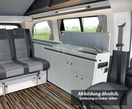 Reimo Furniture Unit Mercedes Vito LWB CityVan, Pre-Assembled, without Appliances, High-Gloss Anthracite/Silver