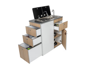 Reimo Kitchen block for Mercedes Sprinter - Black top - Apple / White - image 3