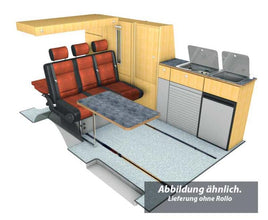 Reimo Furniture Unit VW T5/T6 LWB TrioStyle, Apple Decor, Kit without Roller Shutter Door