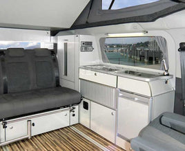 Reimo Furniture Unit TrioStyle Ford Transit Custom SWB, Pre-Assembled, High-Gloss White