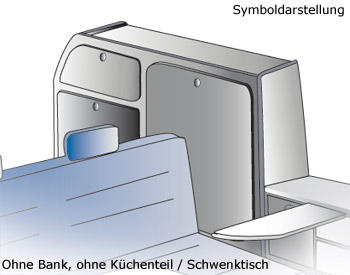 Wardrobe and Linen Cabinet for Touch Conversion, VW T5 SWB