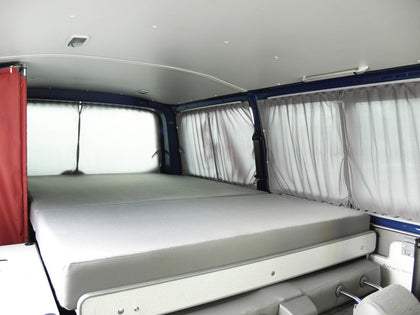 VW T6, VW T5 curtains grey, translucent for side and rear windows