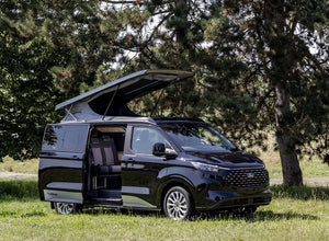 Reimo Ford Custom V710 L1 sleeper roof - High front - Open-sky bellows - Molded headlining - Black - With LED - image 3