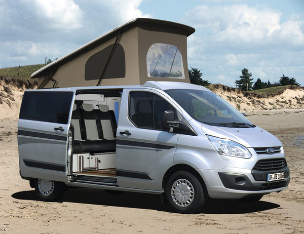 Reimo Superflat Pop-Top Roof Ford Transit SWB from 07/2013, Front-Lifting 2, White, incl. Spoiler