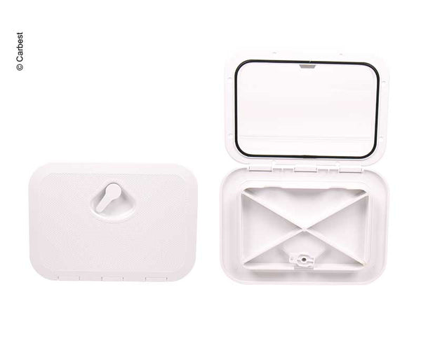 Carbest Revision flap with locking device white, 2 locking bolts 606x353mm - 30006 | Stahlor image 1