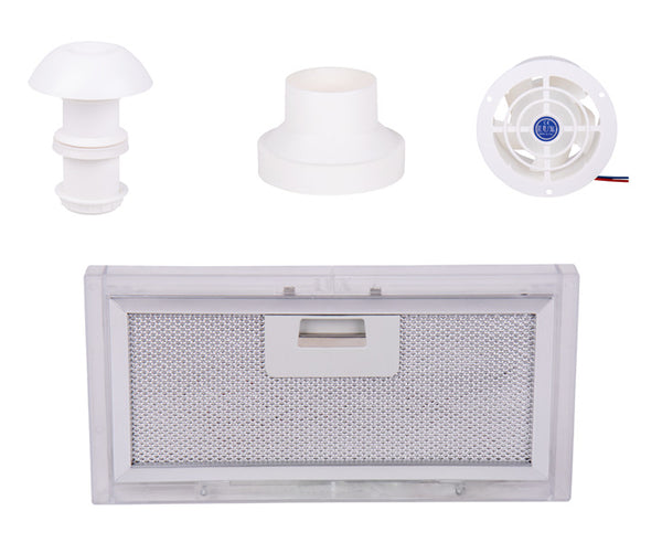 Reimo Exhaust air set 4-part with roof chimney, fan, adapter, filter - 35219 | Stahlor image 1