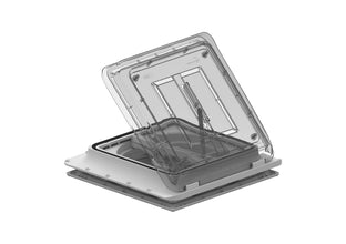 Fiamma 12 V crank roof hood Turbo-Vent Premium - 40 x 40 cm - Crystal hood - 36188 | Stahlor image 1