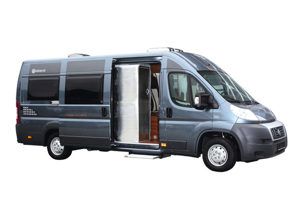 Hindermann dhermovorhang sliding door Ducato X250/290, boxer, jumper, colour: light grey - 373211 | Stahlor image 1