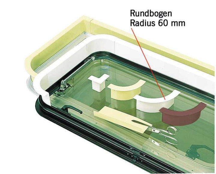 Window cover profile / window frame - round arch 60 °