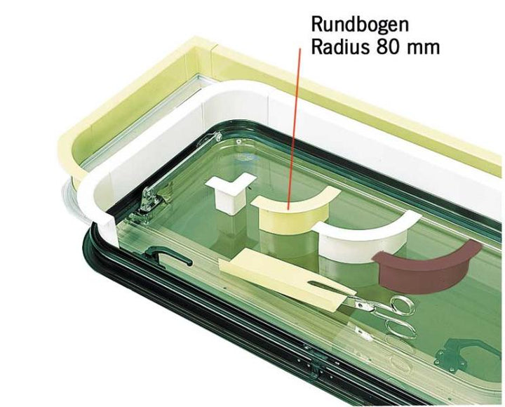 Window cover profile / window frame - round arch 80 °