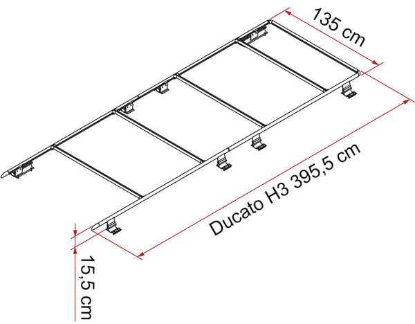 Fiamma Roof rack for Fiat Ducato,Peugeot Boxer,Citroen Jumper from 2006 on - 410990 | Stahlor image 1