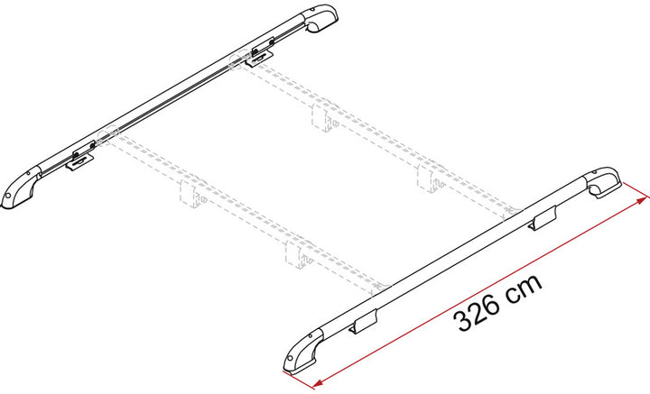 Roof rail 240 cm