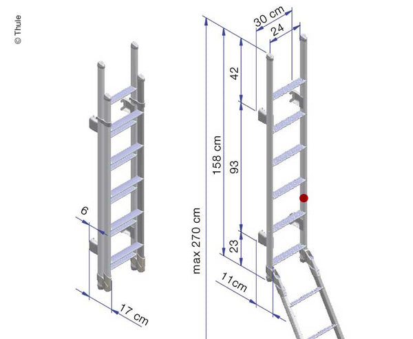 THULE Alu-Leiter 11-stufig klap - 42003 | Stahlor image 1