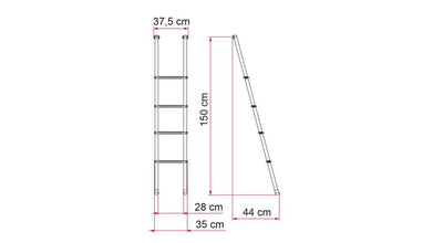 Fiamma Indoor ladder Deluxe 4B - height 1575 mm - 42026 | Stahlor image 2