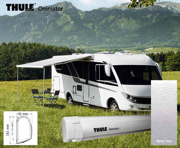 THULE Awning Omnistor 5200 motorized 12V, anodized, 3,55m cloth Mystic Grey - 42588 | Stahlor image 1