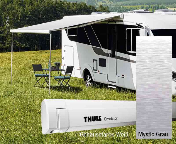 THULE Thule Omnistor wall awning with motor, 4,5 m, case white, cloth Mystic Grey - 42597 | Stahlor image 1