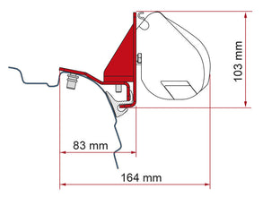 Reimo Awning adapter for Fiamma F35pro/F45s VW T5/T6/T6.1 with Reimo Multirail - removable - 426768 | Stahlor image 2