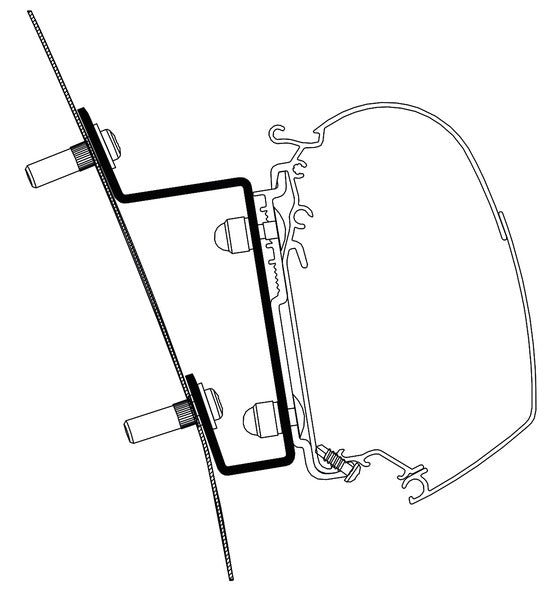 THULE Adapter for Thule Omnistor awning 5200, Ford Transit H3 RHD from 2014 - 426777 | Stahlor image 1