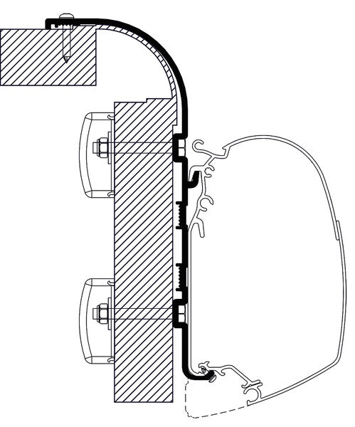 Adapter Thule Omnistor awning Bailey
