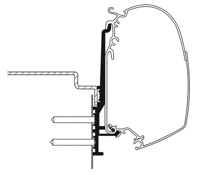 Adapter für Omnistor Markise, Knaus Tourer CUV, 3,00m, Wall