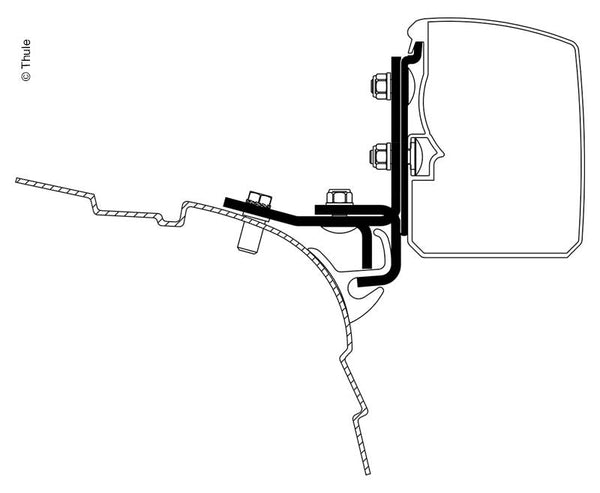 THULE Thule awning 3200, Adapter VW T5/T6 Minivan Multi Rail RHD - 42697 | Stahlor image 1