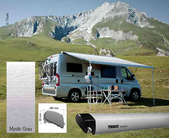 Awning set Omnistor 6300 3,75m, housing anodized, caps: black