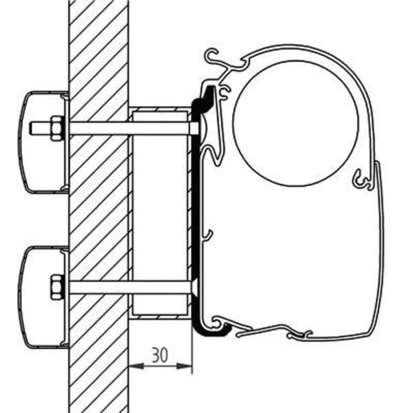 THULE Awning adapter for Omnistor 5200, 8000, 4900 from 2010 for Eden/ Alegro - 43004 | Stahlor image 1