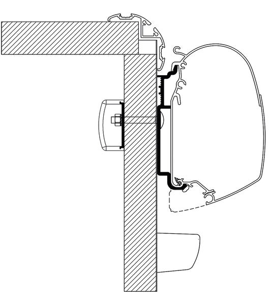 Awning adapter for Omnistor awning TO 5200 Knaus motorhomes 2017