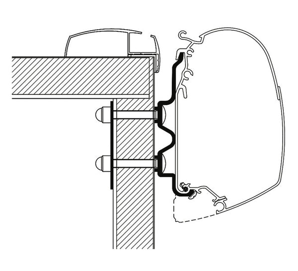 THULE Awning adapter for Thule Omnistor TO5200 Hobby Optima Ontour - 43008 | Stahlor image 1