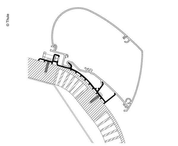 THULE Adapter Carthago Chic 550cm, from 2014, Series 6 - 430214 | Stahlor image 1